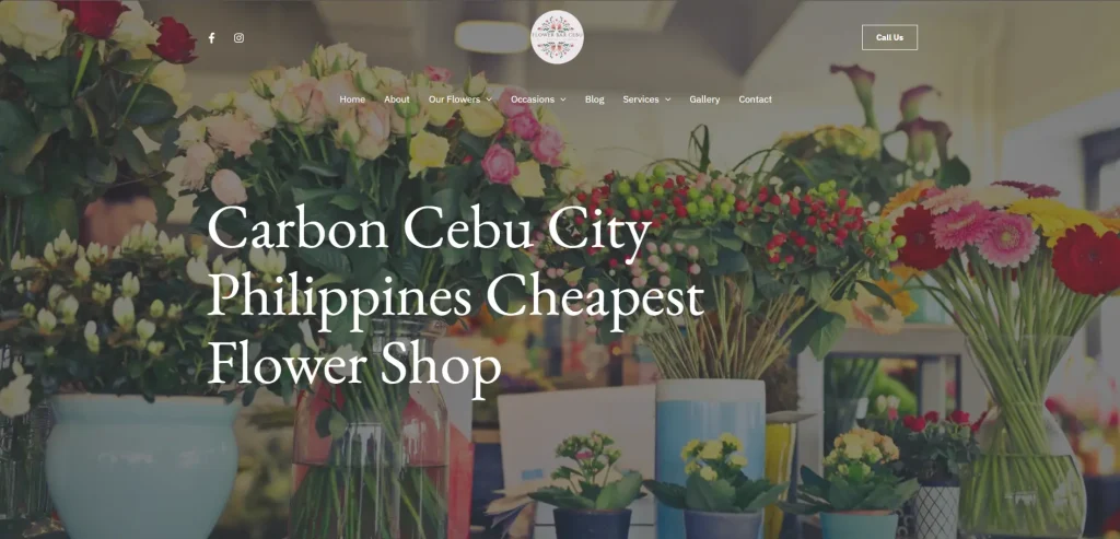 FlowerBar homepage website design for online flower shop